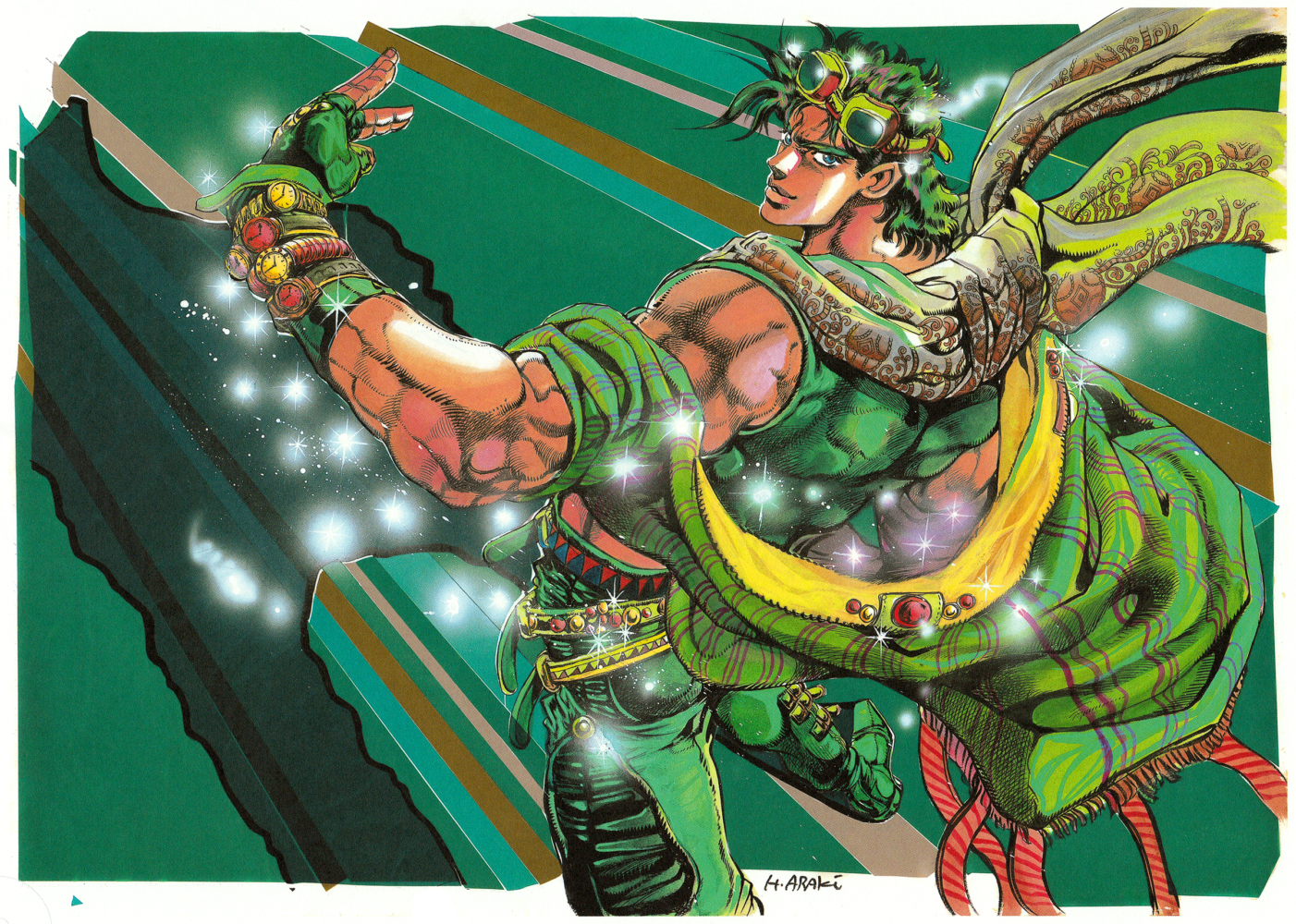 Ilustracion de Joseph Joestar en la edicion especial "Winter Speciale"